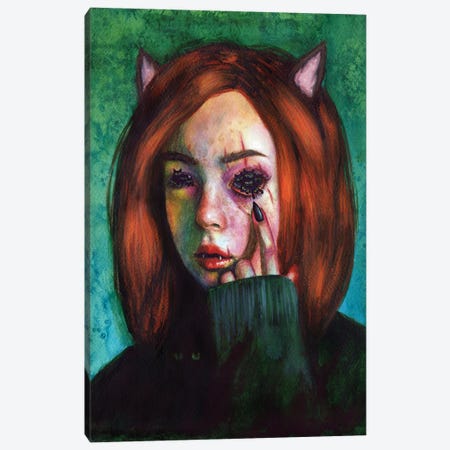 Cat Person Canvas Print #OLU119} by Olesya Umantsiva Canvas Art