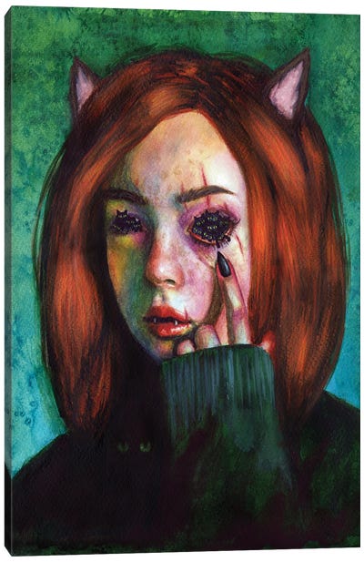 Cat Person Canvas Art Print - Olesya Umantsiva