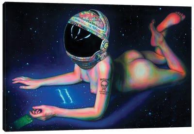 Through The Milky Way Canvas Art Print - Astronaut Art