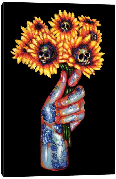 Sunflower Hand Canvas Art Print - Olesya Umantsiva