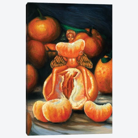 Tangerine Fairies Lunch Canvas Print #OLU195} by Olesya Umantsiva Canvas Art Print