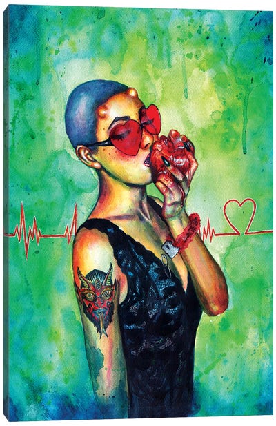 I Heart You Canvas Art Print - Olesya Umantsiva