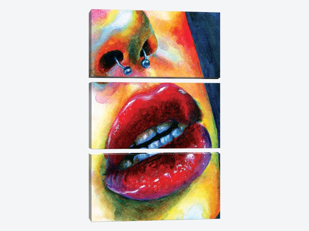 Lips Study #4 by Olesya Umantsiva 3-piece Art Print