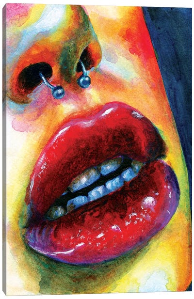 Lips Study #4 Canvas Art Print - Jewelry Art