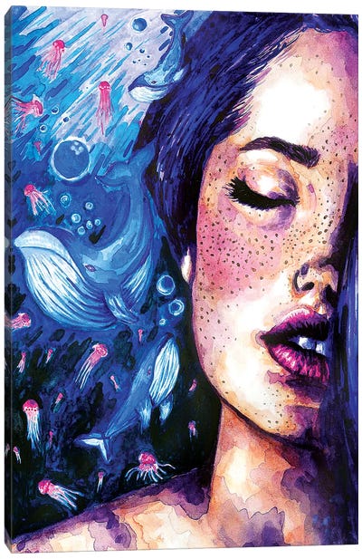Music Of The Ocean Canvas Art Print - Jellyfish Art