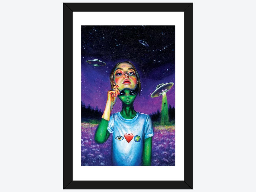 Lienzo for Sale con la obra «Gafas Alien Space violeta» de mishmashmuddle