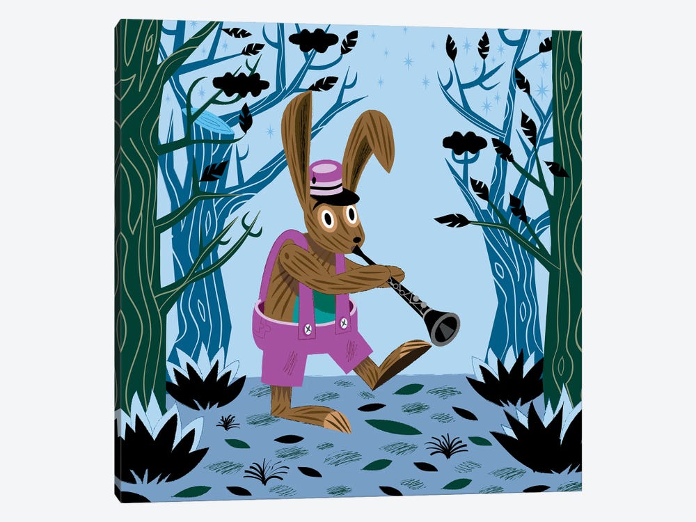 The Clarinet Bunny by Oliver Lake 1-piece Canvas Print