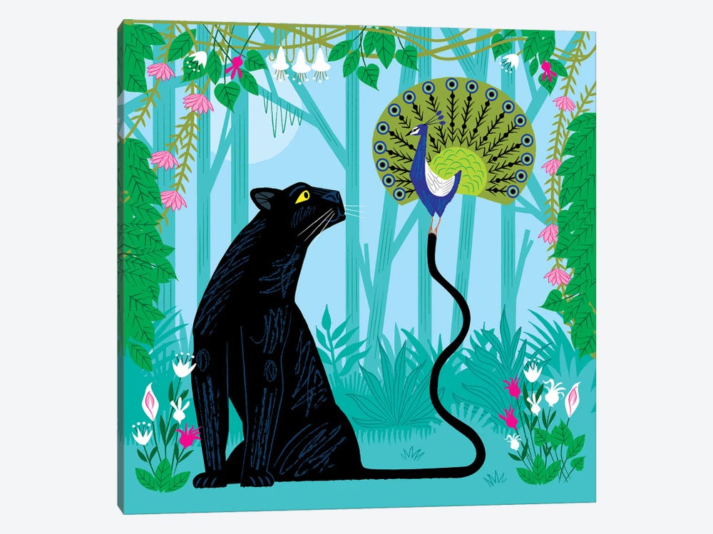 The Peacock And The Panther by Oliver Lake 1-piece Canvas Art Print