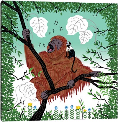 Simian Songs Canvas Art Print - Orangutans