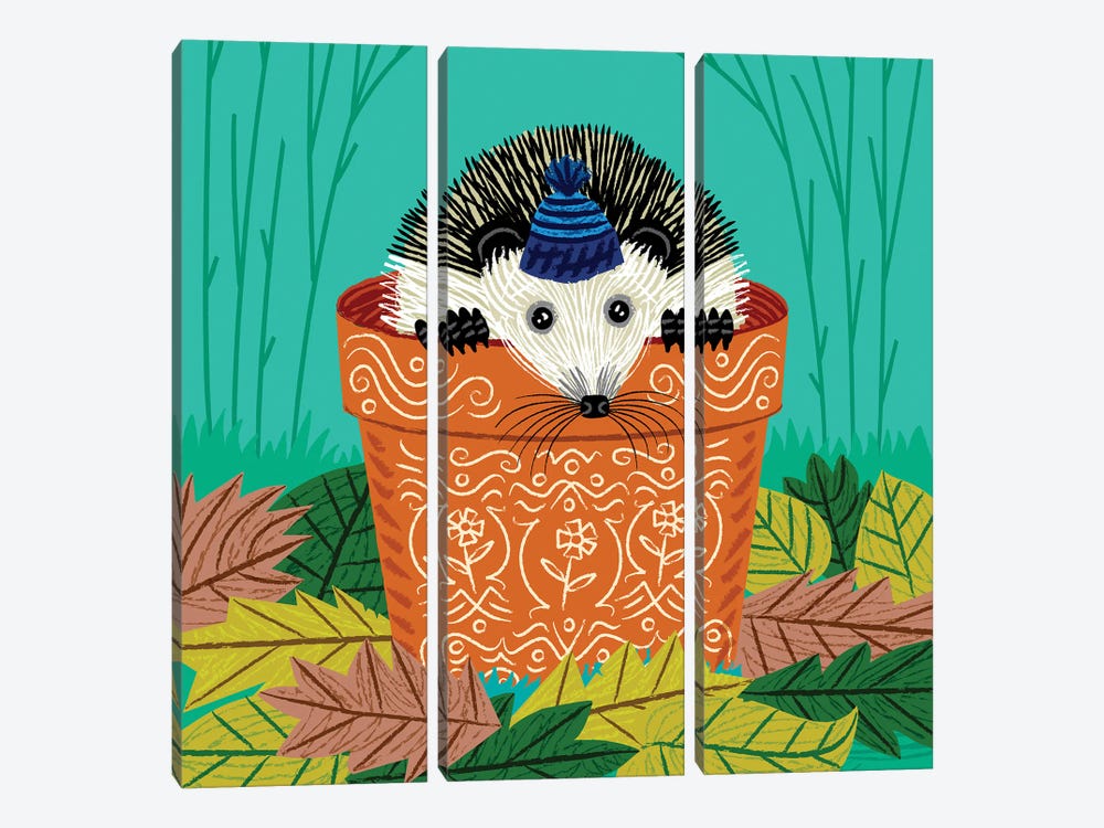 A Hedgehog's Home by Oliver Lake 3-piece Canvas Print