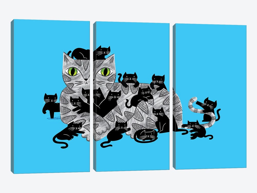 Kitten Litter by Oliver Lake 3-piece Canvas Wall Art