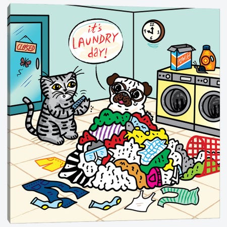 Laundry Day Canvas Print #OLV23} by Oliver Lake Canvas Artwork