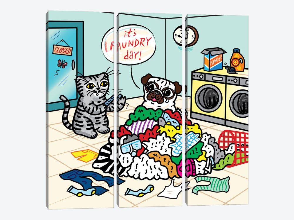Laundry Day by Oliver Lake 3-piece Art Print