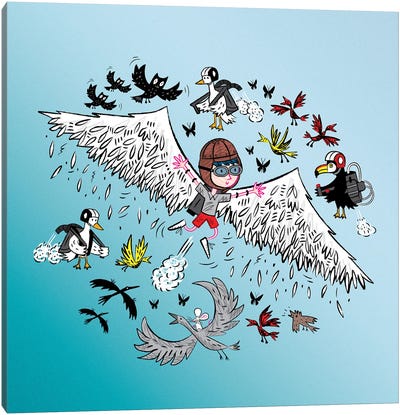Learning To Fly Canvas Art Print - Oliver Lake