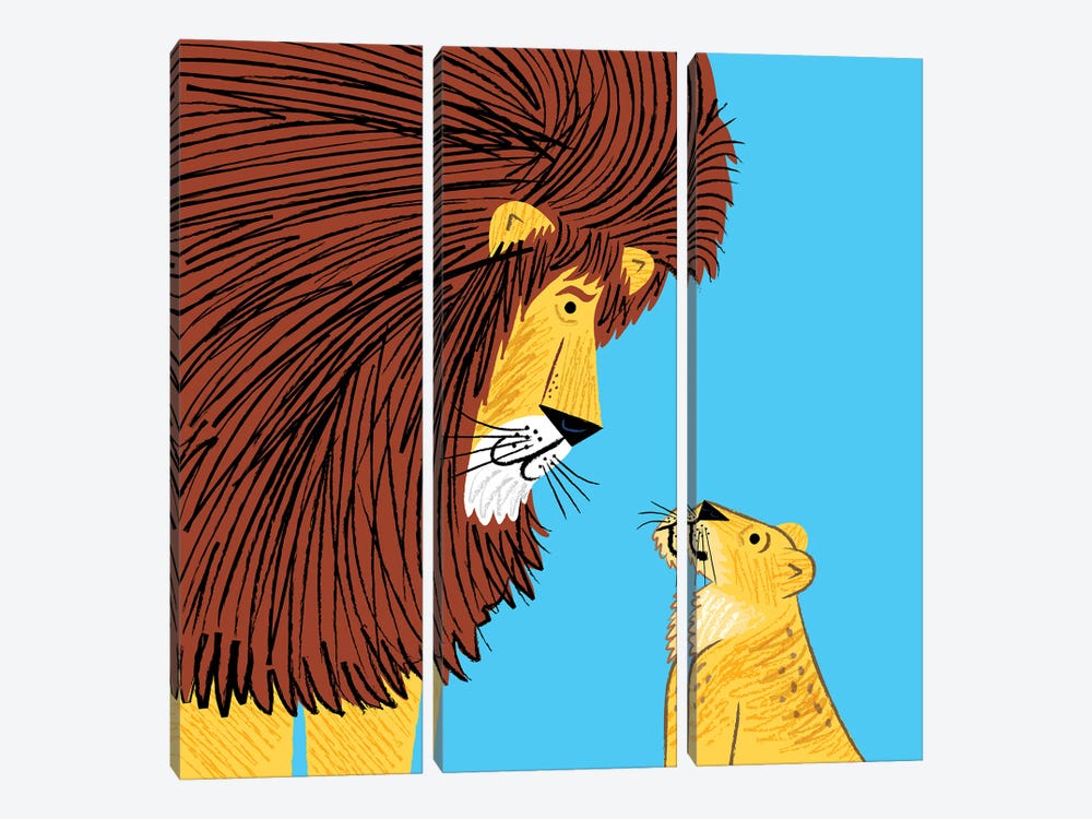 Listen To The Lion by Oliver Lake 3-piece Canvas Artwork