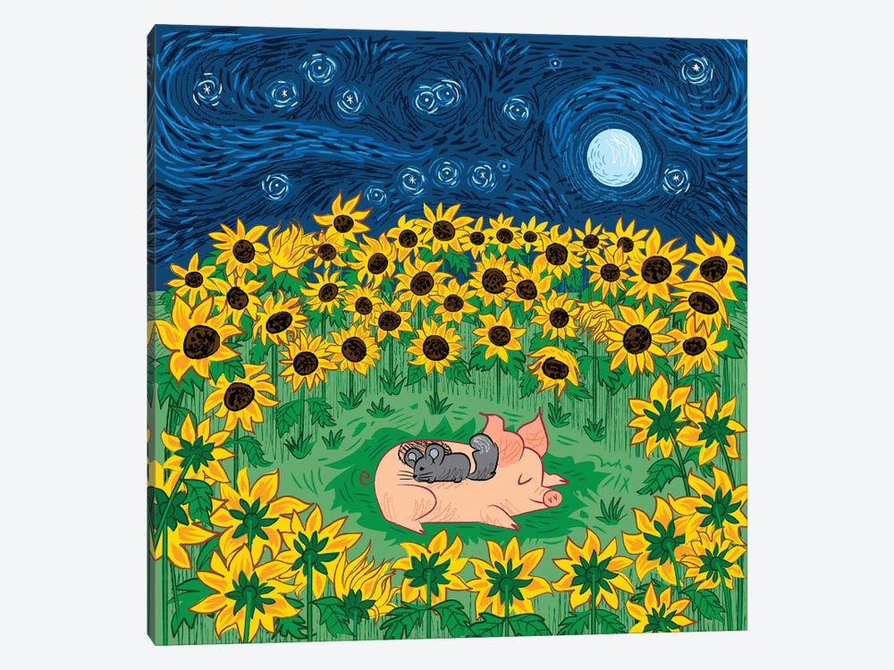 Among The Sunflowers by Oliver Lake 1-piece Canvas Artwork