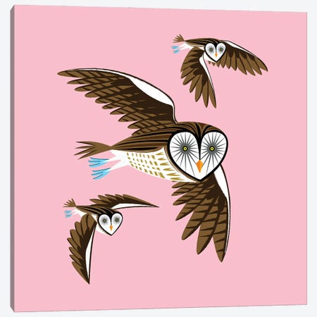Owls On The Prowl Canvas Print #OLV30} by Oliver Lake Art Print