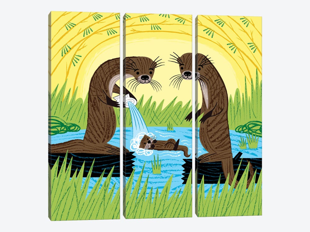 An Otter's Paradise by Oliver Lake 3-piece Canvas Print