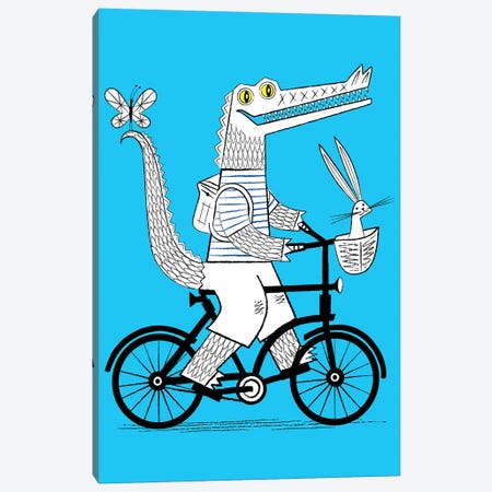 The Crococycle Canvas Print #OLV53} by Oliver Lake Canvas Art Print