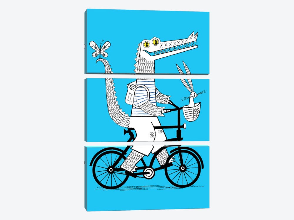 The Crococycle by Oliver Lake 3-piece Canvas Art