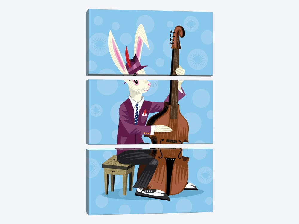 The Jazz Bunny by Oliver Lake 3-piece Canvas Artwork