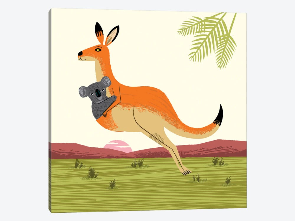 The Kangaroo And The Koala by Oliver Lake 1-piece Canvas Artwork
