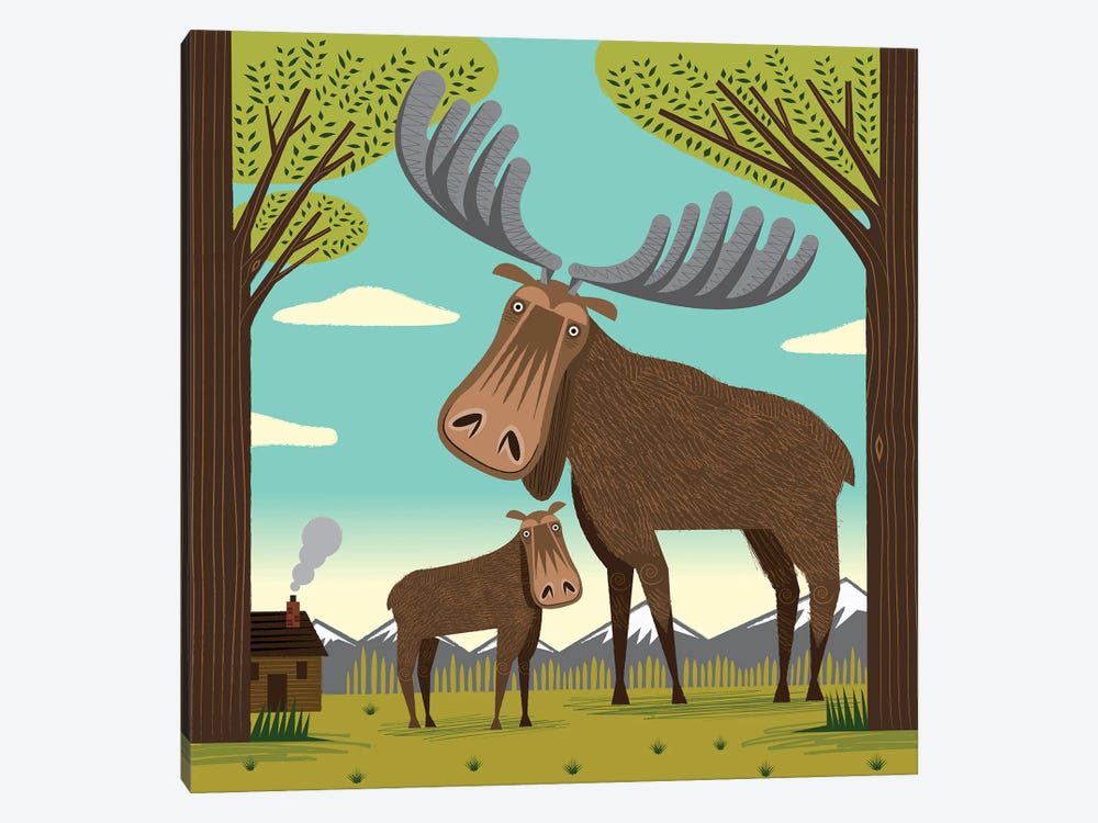 The Magnificent Moose by Oliver Lake 1-piece Canvas Artwork