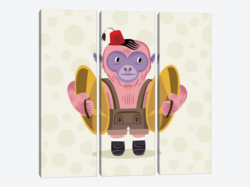 The Monkey Boy by Oliver Lake 3-piece Canvas Print