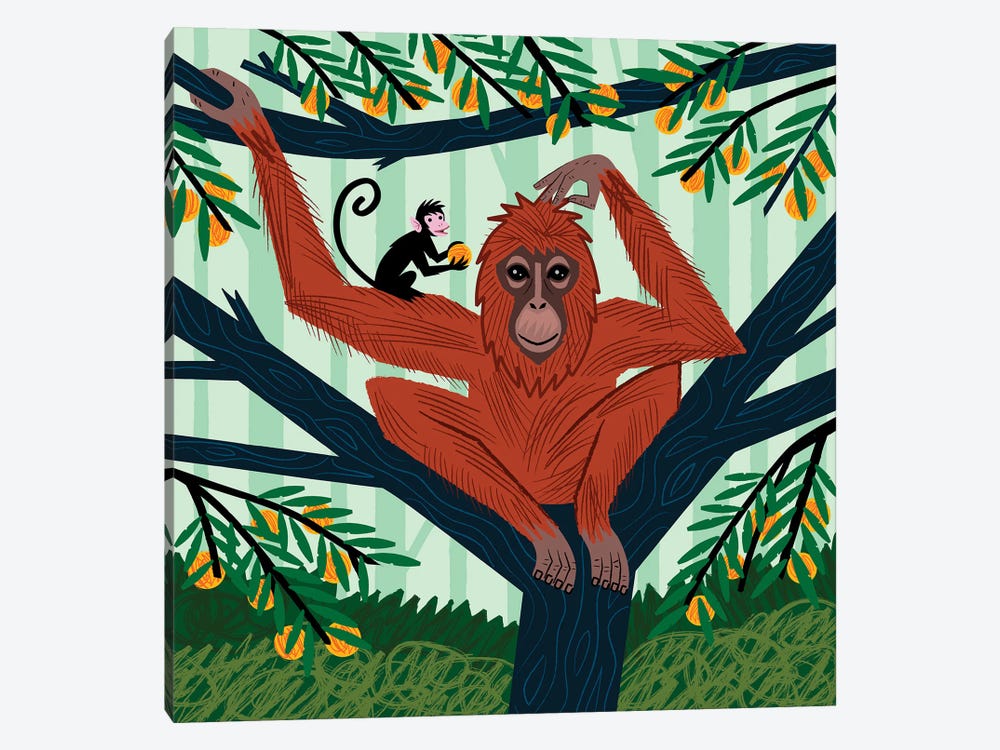 The Orangutan In The Orange Trees by Oliver Lake 1-piece Canvas Wall Art