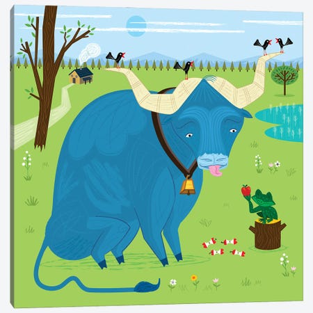 The Ox And The Frog Canvas Print #OLV69} by Oliver Lake Canvas Art