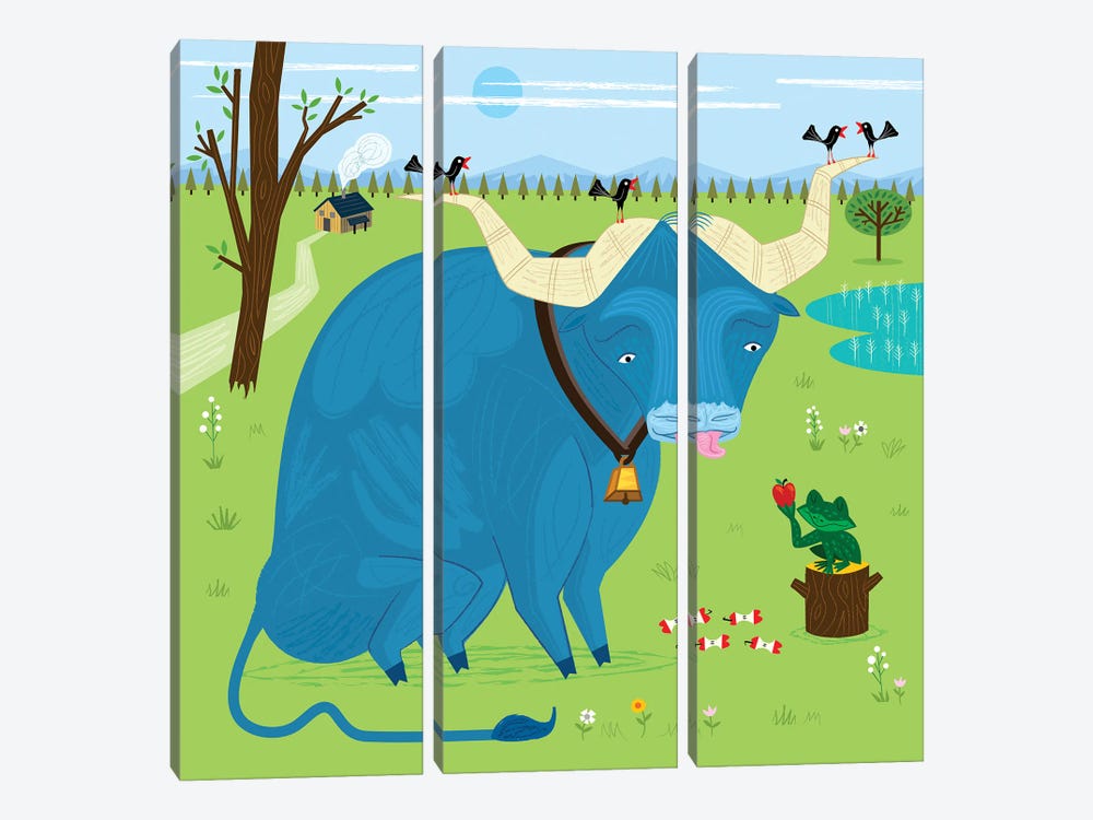 The Ox And The Frog by Oliver Lake 3-piece Art Print