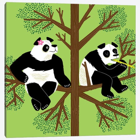 The Peeved Panda Canvas Print #OLV72} by Oliver Lake Art Print