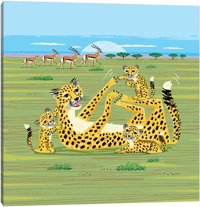 Cheetahs and Gazelles Canvas Art Print - Oliver Lake