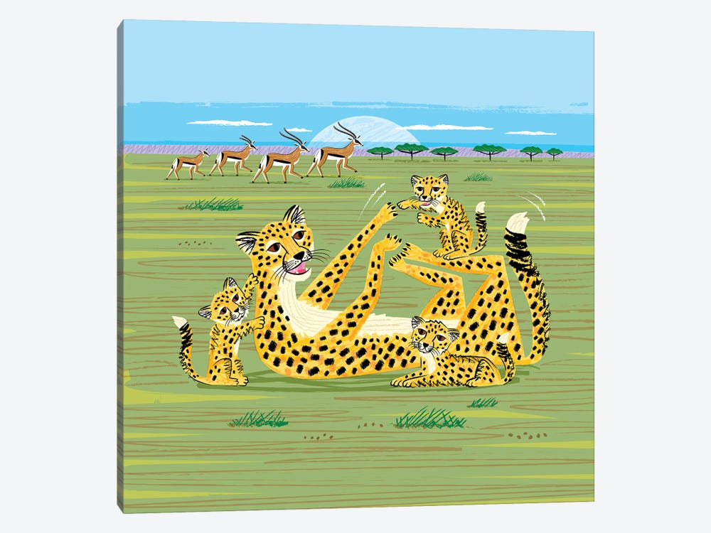 Cheetahs and Gazelles by Oliver Lake 1-piece Art Print