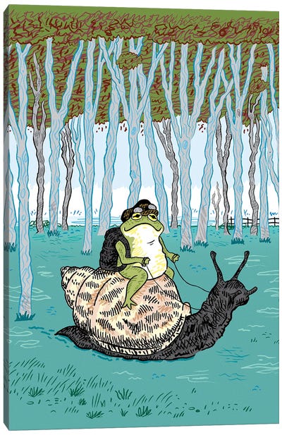 The Snail And The Frog Canvas Art Print - Snail Art