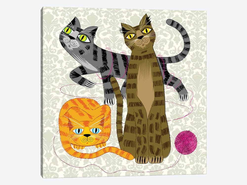 Three Cool Cats by Oliver Lake 1-piece Canvas Art
