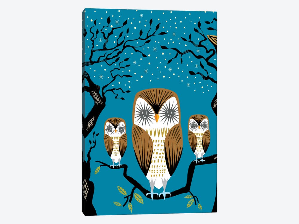Three Lazy Owls Canvas Wall Art by Oliver Lake | iCanvas