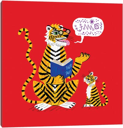 Tiger Tales Canvas Art Print - Reading Art