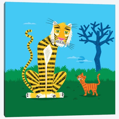 The Tiger And The Tomcat Canvas Print #OLV88} by Oliver Lake Canvas Wall Art