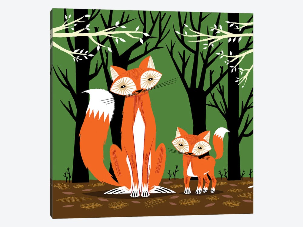 Two Fine Foxes by Oliver Lake 1-piece Art Print