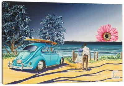 Wish You Were Here Canvas Art Print - Volkswagen