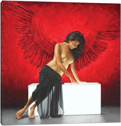La Temptation Canvas Art Print - Angel Art