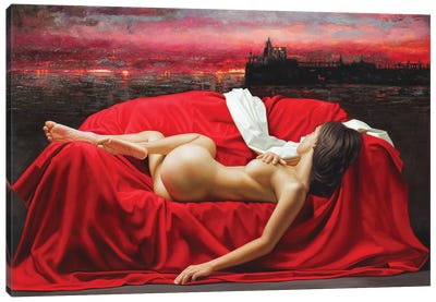Red Sky Canvas Art Print - Erotic Art