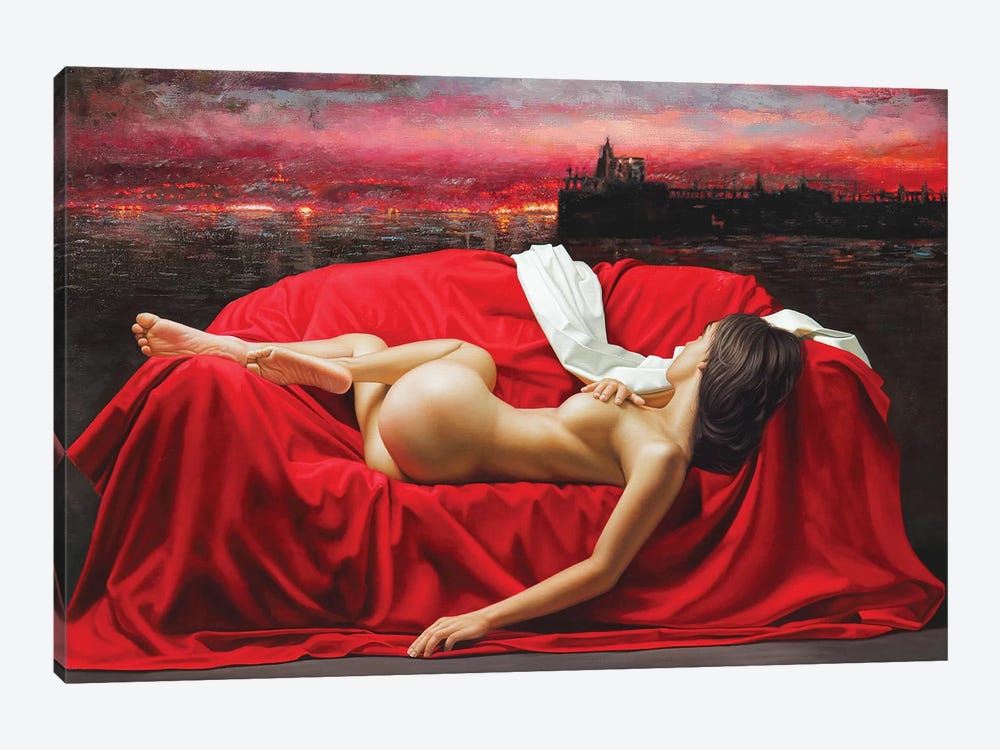 Red Sky by Omar Ortiz 1-piece Canvas Art