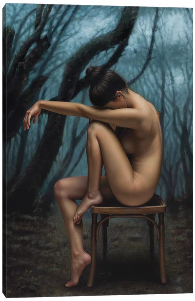 The Forest Canvas Art Print - Blue Nude Collection