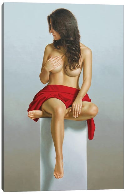 Female Deity In Red Canvas Art Print - Omar Ortiz