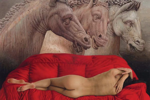Modern Muses & Statues: Dialogue Of Three Equines by Omar Ortiz