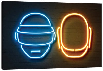 Daft Punk Canvas Art Print - Neon Art