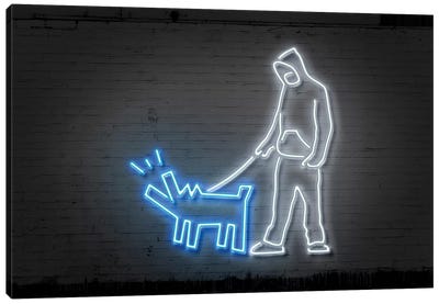 Haring Dog Canvas Art Print - Neon Art