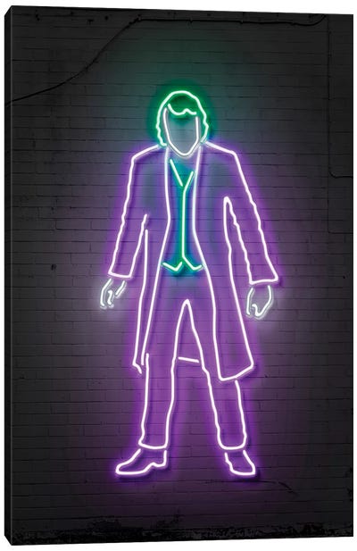 Joker Canvas Art Print - Neon Art